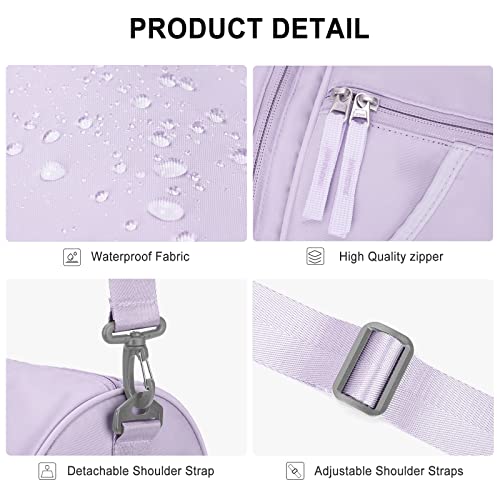 Small Gym Bag For Women Multi-Color Gym Bags For Men Waterproof Workout Bag Mini Duffle Bag Cute Lightweight Carryon Sports Bag Swim Bags For Swimmers With Wet Clothes Compartments Purple #TOP5