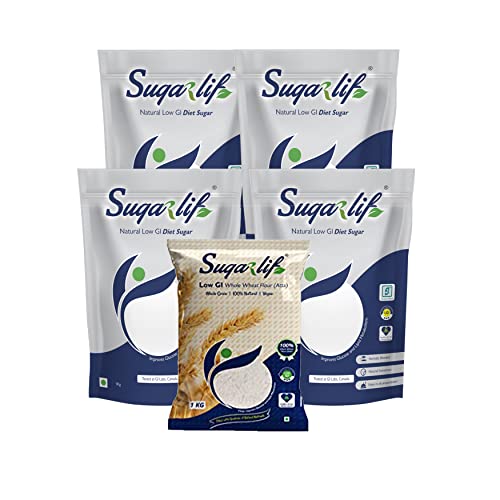 Sugarlif Diet Sugar & Whole wheat Atta LOW GI | Orignal product of Dr. C K Nandagopalan – Diabetic Friendly Herbal Cane Sugar | Free From Chemicals Flour | Diet Sugar (4kg) & Whole wheat Atta (1kg) – Combo Pack Sugarlif Diet Sugar & Whole wheat Atta LOW GI | Orignal product of Dr. C K Nandagopalan – Diabetic Friendly Herbal Cane Sugar | Free From Chemicals Flour | Diet Sugar (4kg) & Whole wheat Atta (1kg) – Combo Pack