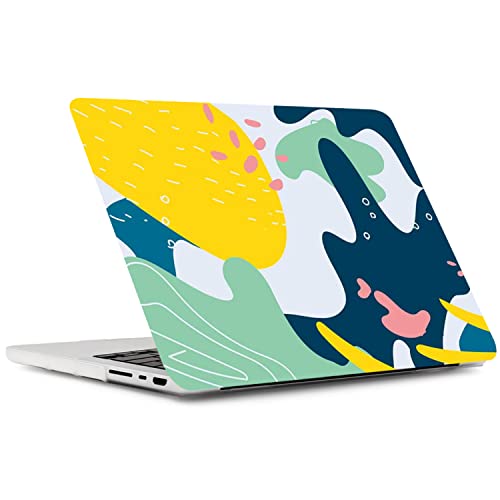 Image of TechTrendz Case Compatible with MacBook Pro 14 inch Case 2025 2024 2023 2022 2021 M4 M3 M2 M1 A3112 A3185 A3401 A2918 A2992 A2779 A2442 Hard Shell Case Cover - Dark Blue Theme-Colorful Graffiti Design