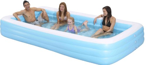 Family Kiddie Pool - Giant Inflatable Rectangular Pool - 12 Feet Long (144"x76"x22") -  Jilong, 016014-1N