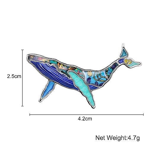 Image of Enamel Shark Brooch Pins Summer Jewelry Zinc Alloy Whale Dolphin Ocean Animals Brooches for Women Girls Gifts Scarf Pin Charms