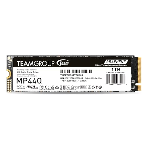 内蔵型SSD TEAMGROUP MP44Q 1TB SSD TM8FFD001T0C101 Amazon | TEAMGROUP MP44Q SSD 1TB NVMe PCIe Gen4x4 M.2 2280 3D QLC