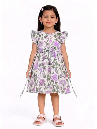 Image of Girls Pure Cotton Soft Frock with Astar, Printed Multicolor for Girl Child