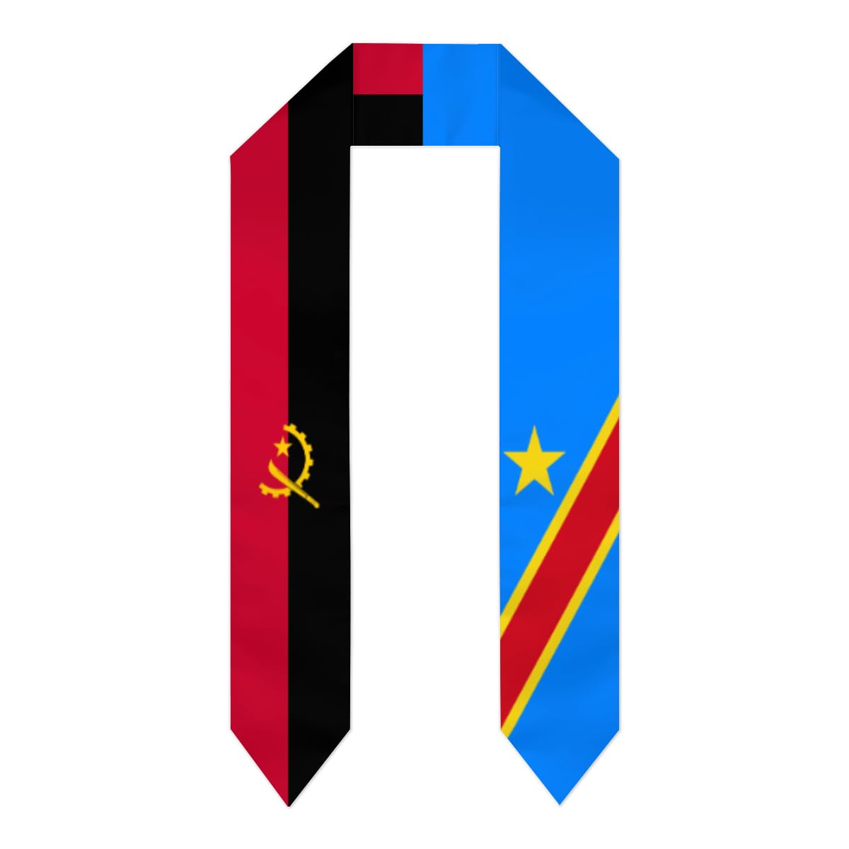SMAZDFXX Angola Mix Democratic Republic of Congo Flags Graduation Stoles Shawl Sash Scraf For International Students