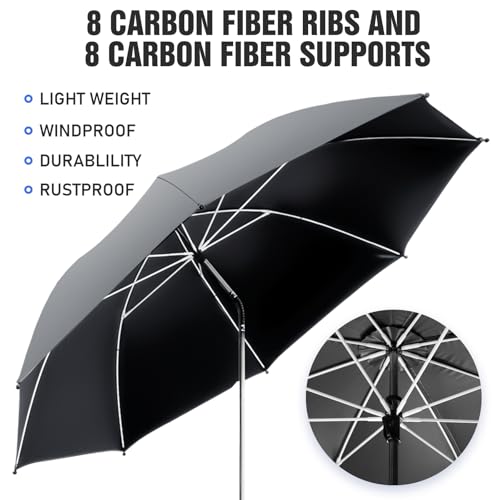 Image of 2 PACK Beach Umbrella with Clamp, 360 Adjustable Umbrellas for Chair, UPF50+ Umbrella for Beach Chair, Patio Chair, Wheelchair, Camping Chair, Golf Carts (Chair Not Included)