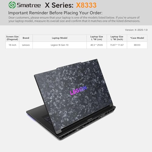 Image of Smatree Hard EVA Protective Sleeve Case Compatible for 18 inch Lenovo Legion 9i Gen 10 Gaming Laptop, Anti-Shock and Waterproof Laptop Bag (X8333)