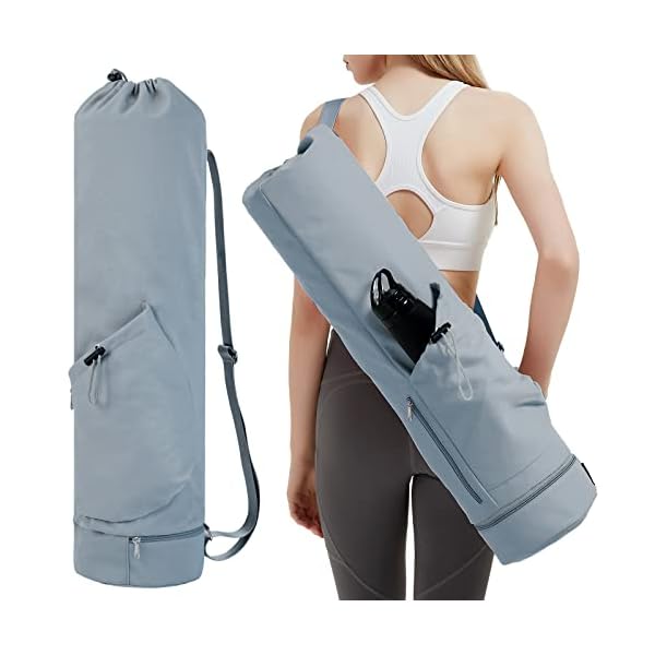 sportsnew-Yoga-Mat-Bag-with-Water-Bottle-Pocket-and-Bottom-Wet-Pocket-Exercise-Yoga-Mat-Carrier-Multi-Functional-Storage-Bag-Patent-pending sportsnew Yoga Mat Bag with Water Bottle Pocket and Bottom Wet Pocket, Exercise Yoga Mat Carrier Multi-Functional Storage Bag, Patent pending