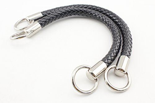 Negro, Hardware 30,5 cm, mango de piel sintética de ganchillo, asas de bolso para hacer bolsas, fabricación de monederos, reemplazo de manijas, un par (2 piezas) por lote T54 Cover