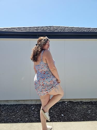 FOREYOND Women's Plus Size Swimdress One Piece Tummy Control Swimsuits Modest Full Coverage Bathing Suits Swimwear2