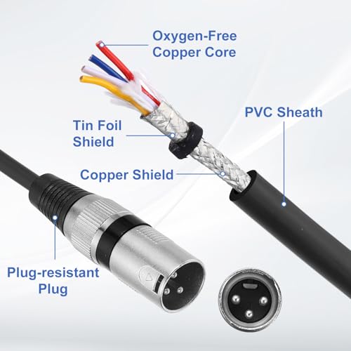 Cordon XLR mâle vers mâle adaptateur de sonorisation 4,9 m - 3