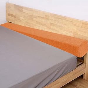 EN AyuL Hoofdbordkussen, lange bedkloof vuller rechthoek Twin Bed Bridge, wandmatras 45D hoge dichtheid schuim bed guard matras (20x20x70cm, oranje)