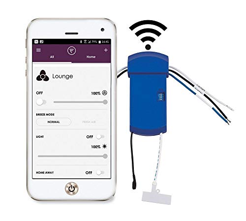 Fanimation WFR6228 FanSync Smart WiFi Receiver for Subtle 56 inch Ceiling Fan, Blue