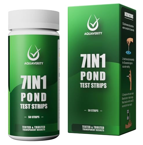 Miniatura 9 de Aquaverity 7 En 1: Tiras Reactivas Para Estanques Kit Preciso Para Medir Ph, Nitratos, Nitrito, Carbonatos, Dureza Y Cloro Total Y Libre. Accesorios Fáciles De Usar Para Estanques De Jardín. 50 Tiras.