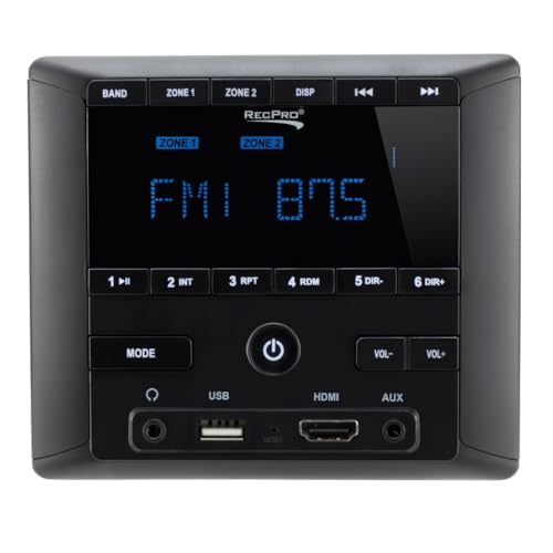 image for RecPro RV Stereo AM/FM Radio with Bluetooth | Aux-in | HDMI | 4-Channe