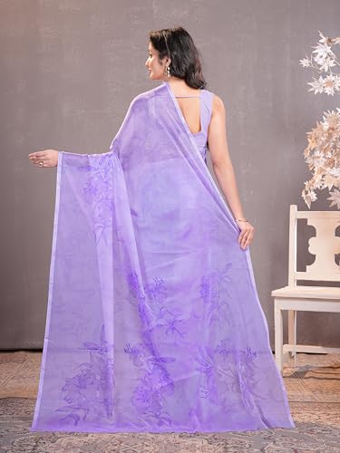 Image of Garden Vareli Floral Print Chiffon Saree