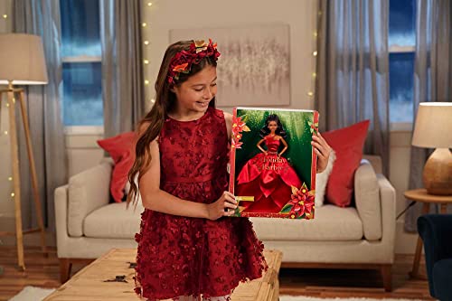 Barbie Poupée Barbie Joyeux Noël 2022 Cheveux Noirs Relevés - vue 4