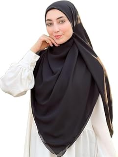 خمار ماليزي فاخر - طرحة كريب شيفون ناعمة 150×150 سم لإطلالة أنيقة ومريحة - اسود