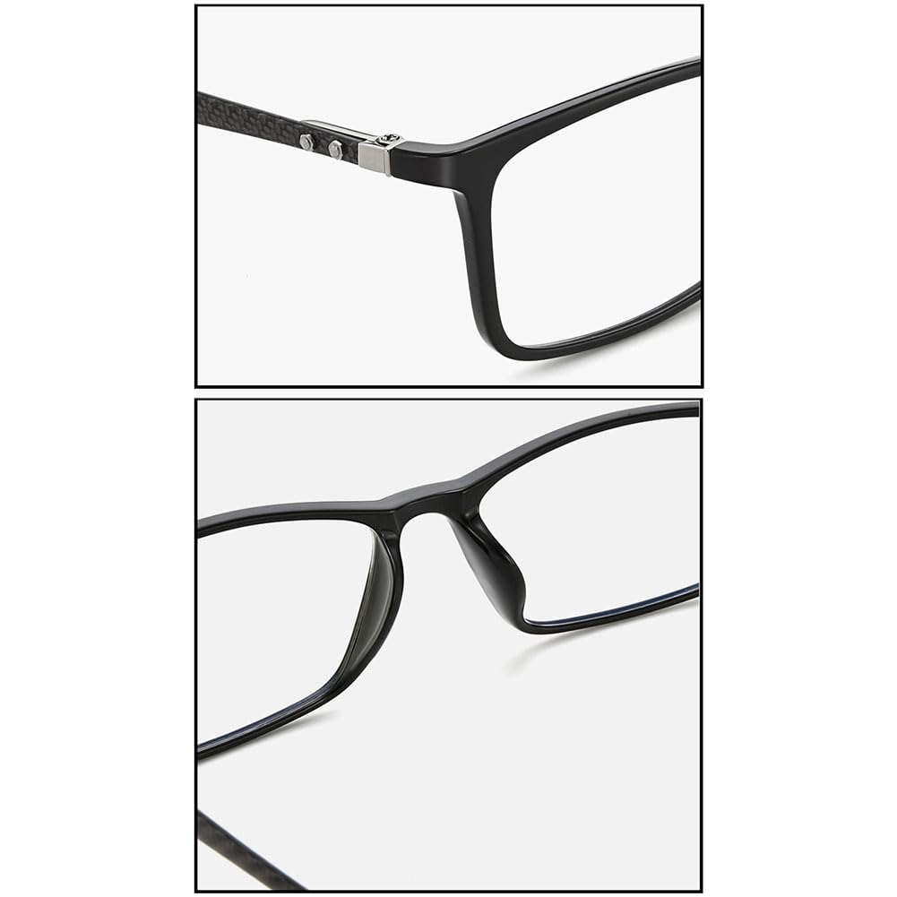 JIETIAN Gafas de protección para Hombres de Negocios con Lentes de Resina asférica 1,56 y Montura TR90 contra la luz Azul de Alta definición,01,+1.0