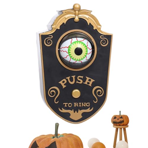 Campainha de Halloween, Campainha de porta de globo ocular com sons, ornamentos de Halloween Campain