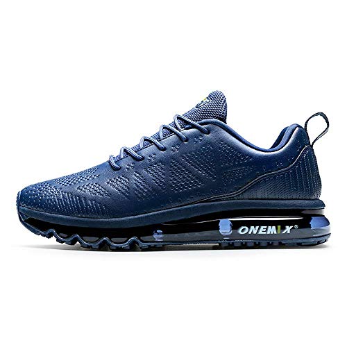 ONEMIX Hombre Zapatillas de Deporte Air Cushion Cuero Vamp Trail Trainers Zapatillas de Deporte de Moda al Aire Libre Y1118D-SL-43