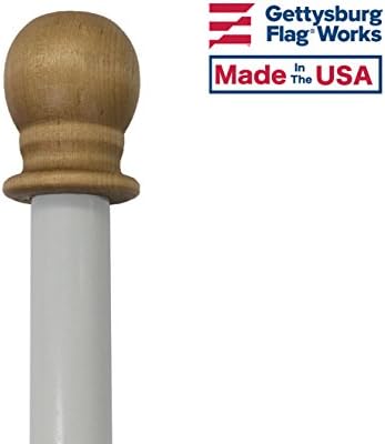 Gettysburg Flag Works 6' White Fiberglass House Mounted Flagpole, 1