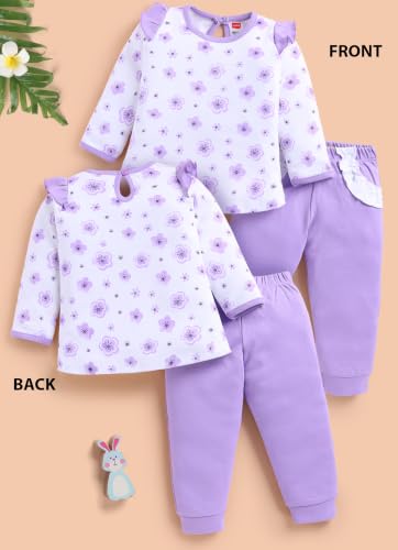 Image of LuvLap Baby Girls Regular Fit 100% Cotton Half Sleeves Girls Top CoSet Pack of 3