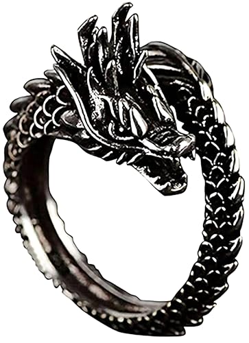 Black Adjustable Dragon Ring Men Women Jewelry Opening Rings Professional design