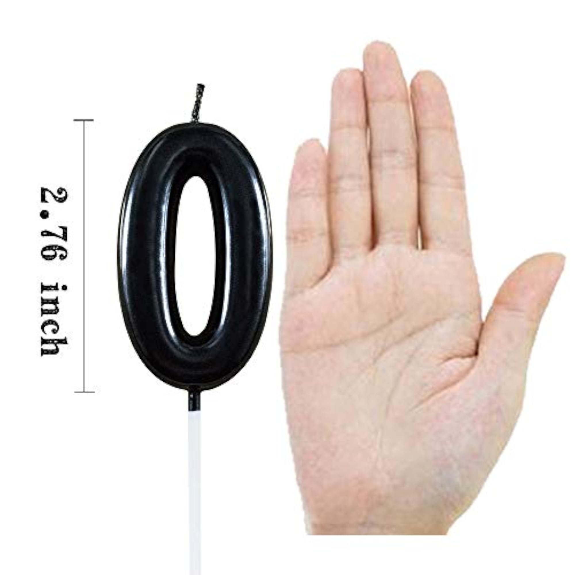 Black Number 0 Birthday Candle, Cool Cake Decoration