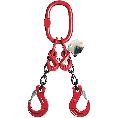 Anschlagkette 2-Strang 6mm mit Lasthaken verkürzbar 1,6t Länge 1,0m GK 8 Krankette Cover