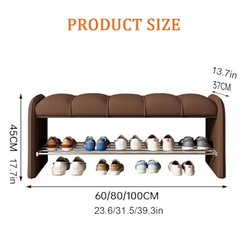 Banc de rangement à chaussures noir avec coussin pour l'entrée - 3