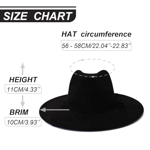 Image of Fedora Hats for Women Man with Big Wide Brim Classic Suede Panama Hat Western Outdoor hat