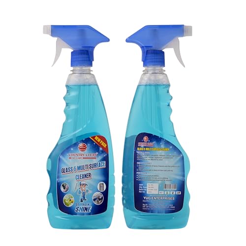 Image of Glass Cleaner Spray- 500 ml x 3 (Pack of 3) with Microfiber Cloth, Car Glass Cleaner Liquid and All Surface Solution for Car, Kitchen and Home Surfaces