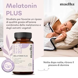 Melatonina Plus con L-Triptofano, valeriana, passiflora, melissa, vitamina B6