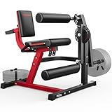 FEIERDUN 3-in-1 Verstellbare Beinstrecker und Curl Maschine, 272 kg Kapazität Beinstreckermaschine für Unterkörpertraining, verstellbare Beincurl Maschine, Heim Fitnessgerät, Schwarz/Rot