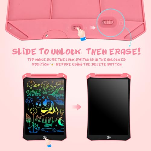 EooCoo Toddler Toys, LCD Writing Tablet for Kids 2 Pack, Kids Travel Essentials Drawing Pads, Toddler No Mess Coloring Sensory Educational Learning Toys, Age 3-5 Boys Girls Gifts - 10 Inch by EooCoo - Image 4