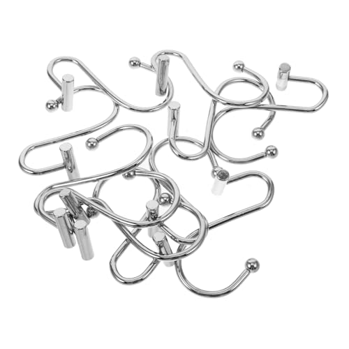 Unomor 12pcs S Shape Shower Curtain Hooks for Bathroom and Elegant Design Easy Glide Shower Rod for Bedroom Curtains and Bathroom Decor