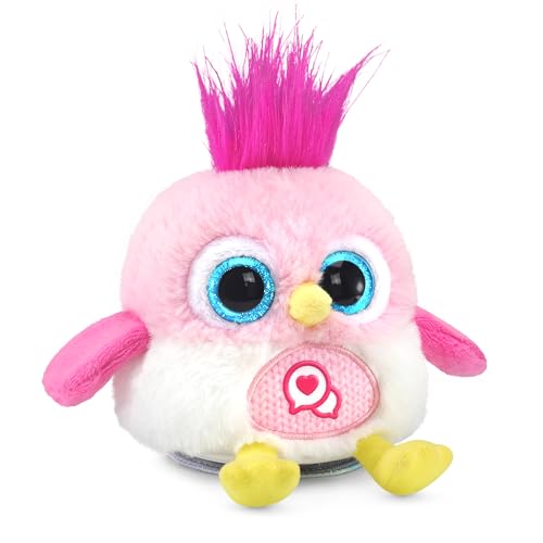 VTech - LoLibirds Lolito Pinky, passarinho interativo de peluche para colocar no ombro, animais de estimação que repetem o que diz, cantan, Trinan, presente para crianças de 4 a 10 anos, conteúdo em