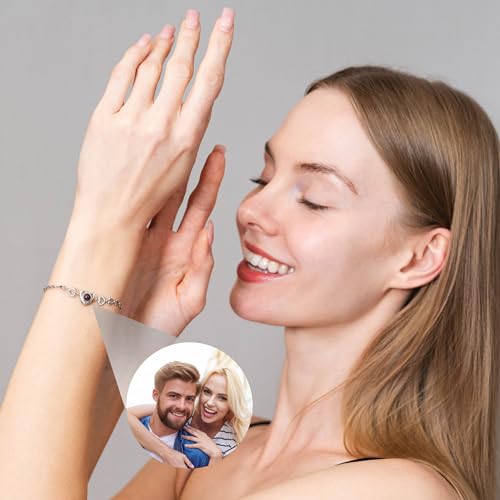 Easycosy Personalized Bracelets with Picture Inside Custom Photo Projection Bracelets Customized Mothers Day Love Gifts for Mom Women Anniversary Birthday Memorial Gifts for Girlfriend Besties2