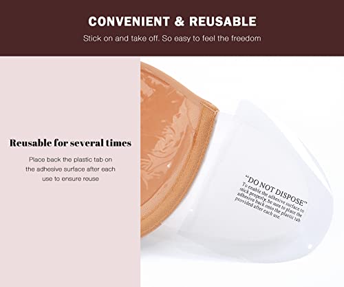 Image of Backless Strapless Push Up Bra for Women Thick Padded Sticky Underwired Bras Self Adhesive