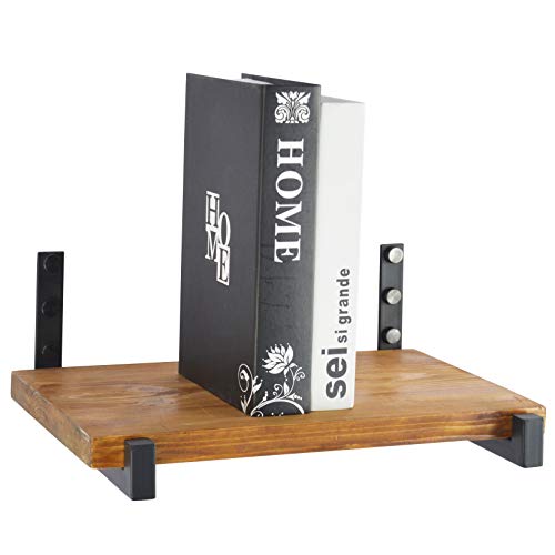 Ovov 2 Pack Metal Shelf Brackets Industrial Floating Shelf Brackets Wall Mounted Decorative (Black) 10" #TOP6