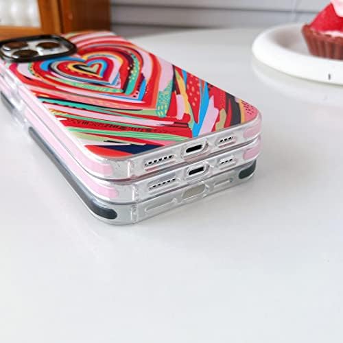 ZTOFERA Compatible with iPhone 13 Pro Max Case, Girls Cute Silicone Protective Phone Case Clear Bumper Graffiti Love Heart Pattern Design Shockproof Cover for iPhone 13 Pro Max, Heart Graffiti