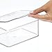 mDesign Plastic Cosmetic Storage Organizer Box Containers with Hinged Lid for Bedroom, Bathroom Vanity Shelf or Cabinet, Holds Masks, Palettes, Lotion, or Nail Polish, Lumiere Collection, Clear
