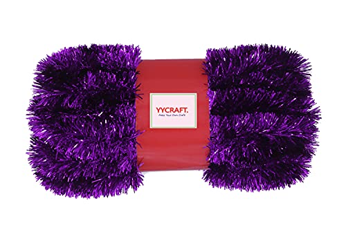 YYCRAFT 15 Yards (45 Feet) Commercial Length Thick Foil Tinsel Christmas Garland Classic Christmas Decorations (Purple)