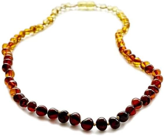 Amber Necklace for Women - HandMade Baltic Jewelry for Adult - 18 inch - 100% Genuine