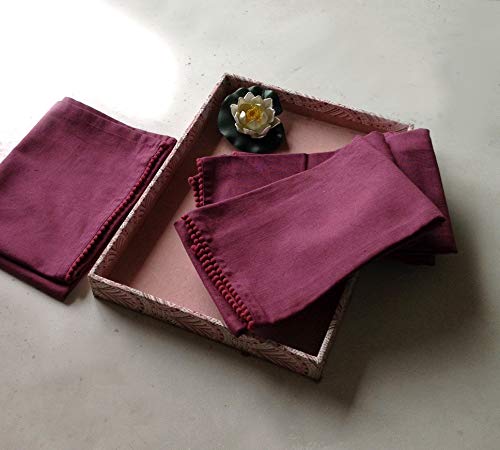 Image of TARAN LIVING Kitchen Towels with Hanging Loop 100% Cotton Solid Kitchen Dish Cloths, Valentine Decor Kitchen Hand Towel Reusuable Dish Towel for Cleaning & Drying 18 inchx 28 inch, Pack of 6 Deep Purple