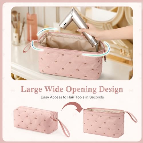 Image of MAYCREATE Travel Hair Tools Bag Large Quilted Dryer Curling Iron Case