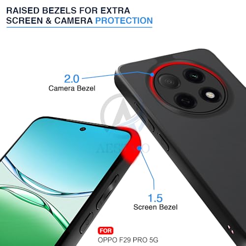 Image of AESTMO Oppo F29 Pro 5G Back Cover | 360 Protection | Matte Frosted Hard Back Translucent | Bumper Case for Oppo F29 Pro 5G (Smoke Black Matte PC+Black TPU Bumber)