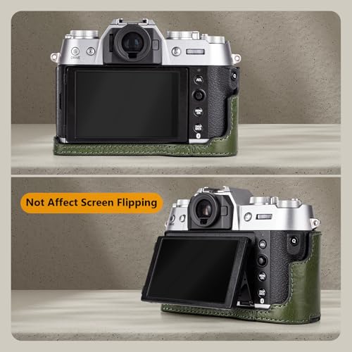 MUZIRI KINOKOO Fuji XT50 Case, Genuine Leather Protective Half Case Compatible for Fujifilm X-T50 Fuji XT50 Camera - Image 4