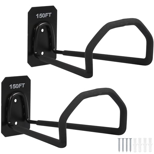 PeoMev 2 x robuste Schlauchaufhänger, Wandhalterung, Wasserschlauchhalter für den Außenbereich, stabiler Schlauchständer für Gartenschlauchaufbewahrung und Verlängerungskabel (2 Stück)