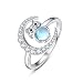 Anillo con piedra de luna de plata de ley 925 con búho de loto ajustable anillo abierto arco iris piedra lunar regalo de cumpleaños para mujeres y niñas papel